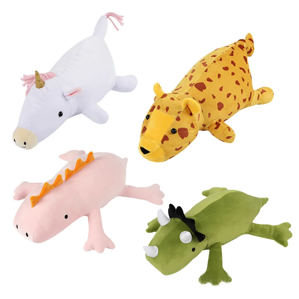

40CM Cartoon Dinosaur Weighted Plush Toys Stuffed Doll Leopard Unicorn Throw Pillow Plushies Halloween Kids Girls Boys Gifts