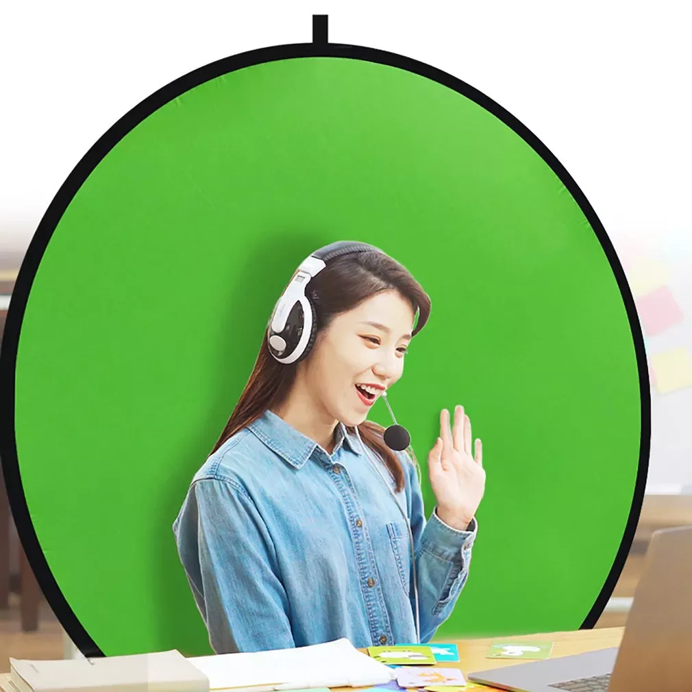 

110cm Green Screen Photo Background Photography Backdrops Portable Solid Green Color Backdrop Cloth For Studio