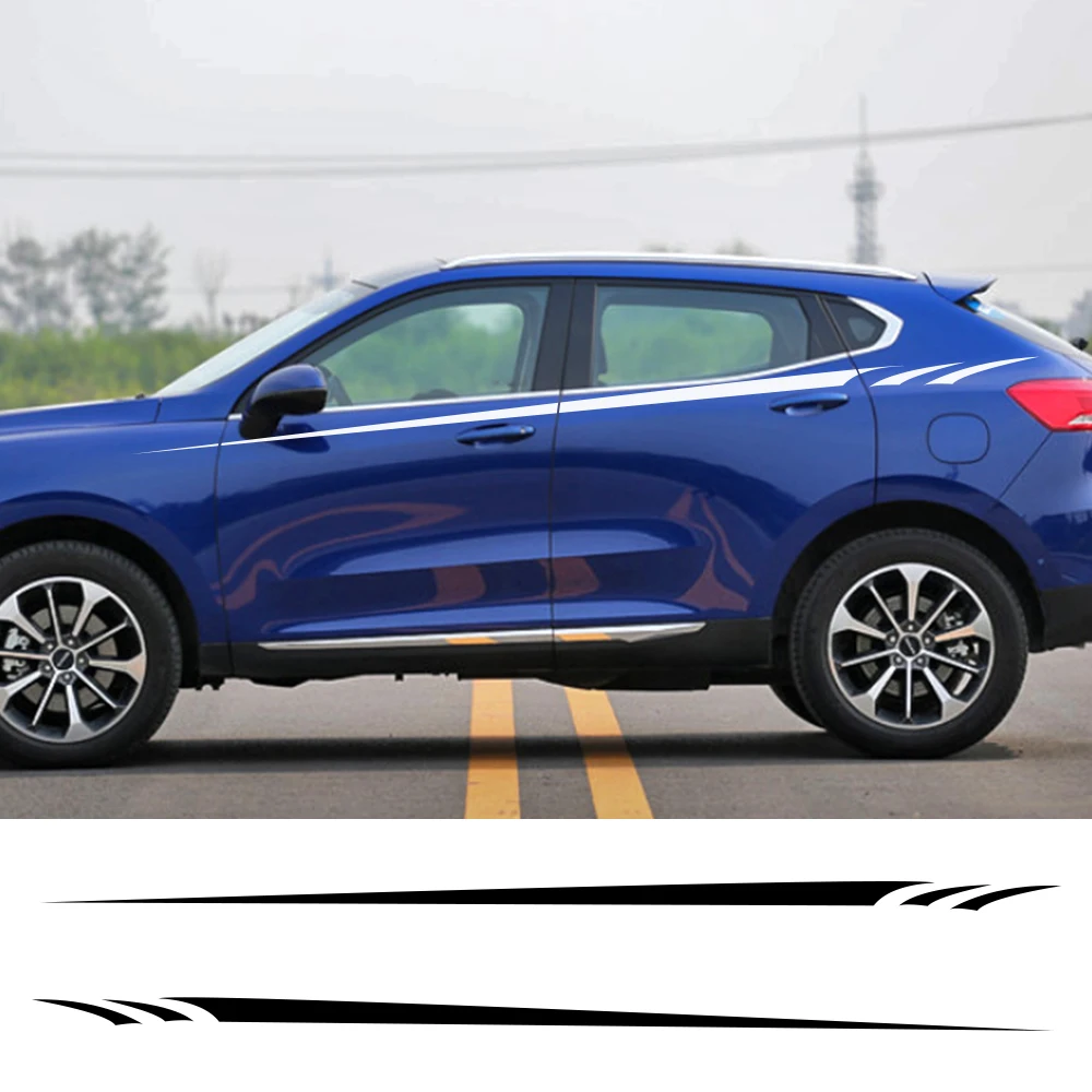

2 шт., автомобильные длинные боковые наклейки для Audi BMW Ford