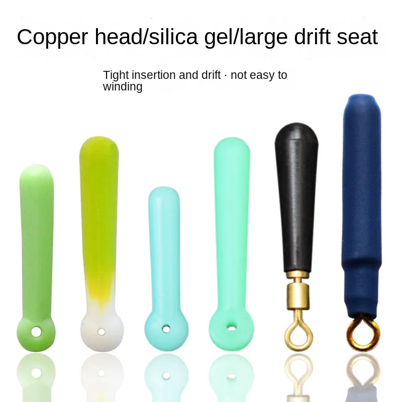 

30pcs/lot Rotation Drift Fishing Float Seat Copper Head Seat Fishing Bobber Silicone Fishing Gear Bobber Tackles Accessories