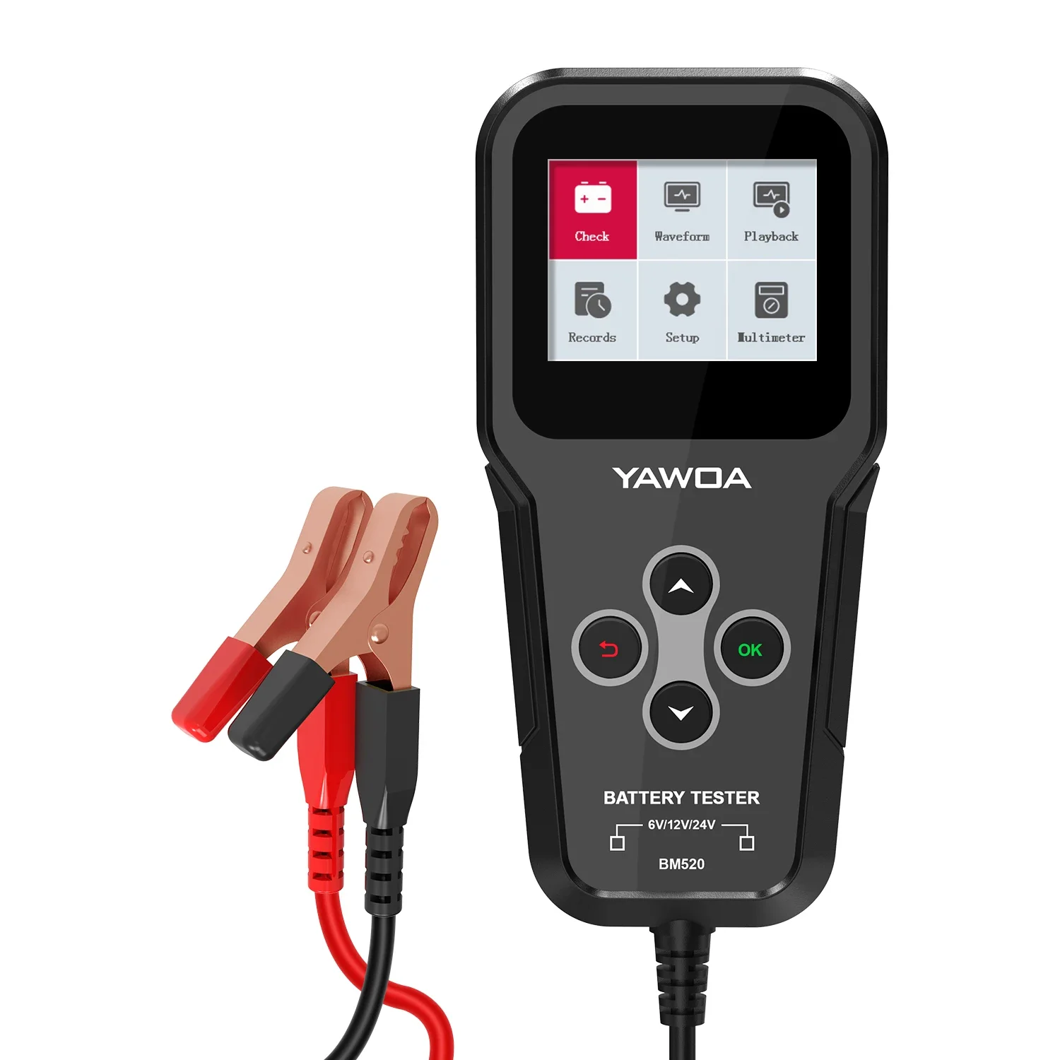 BM520 6V 12V 24V Car Battery Tester Truck System Test Tool 12 Volts Analyzer Cranking PK KW600