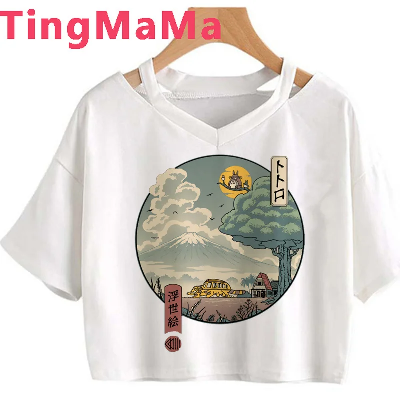 

Studio Ghibli Totoro Miyazaki Hayao Spirited Away Ponyo tshirt women Korea y2k clothes grunge vintage tshirt crop top ulzzang