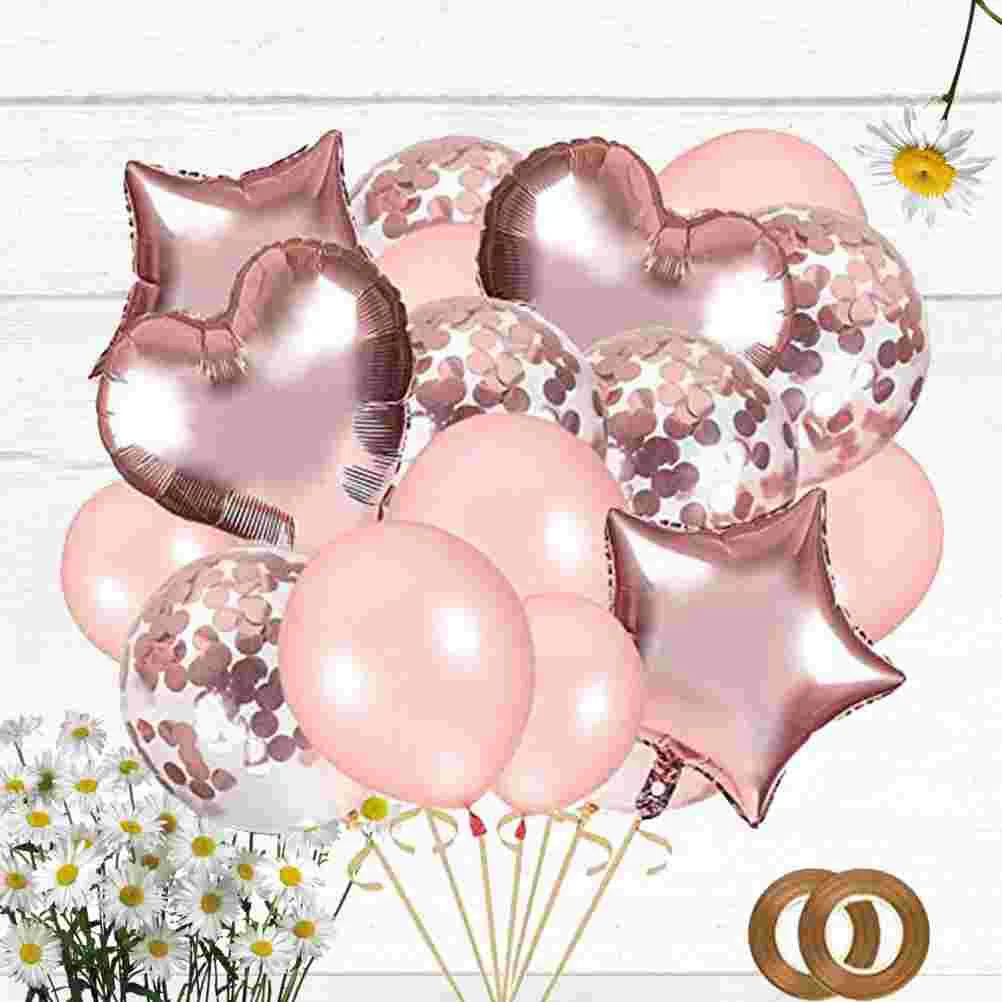 

1 Set Aluminum Balloon Kit Love Heart Balloons Kit for Wedding Evening Birthday