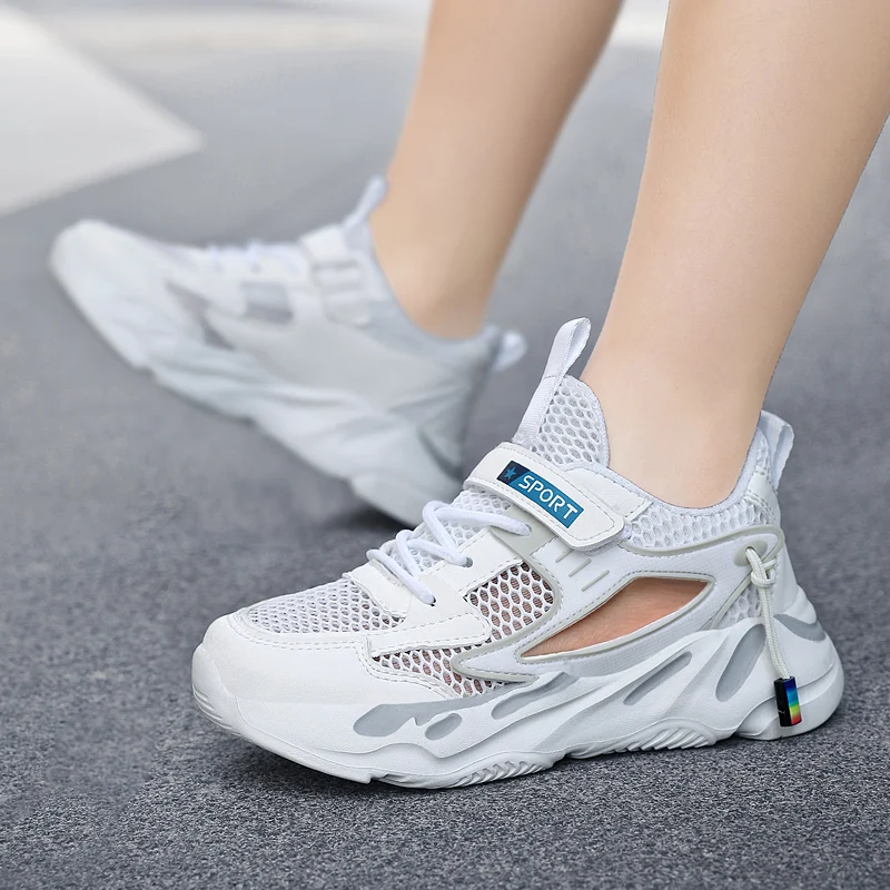 Фото Детские летние кроссовки Size28-40, дышащая повседневная спортивная обувь для бега для мальчиков и девочек, обувь для подростков №1