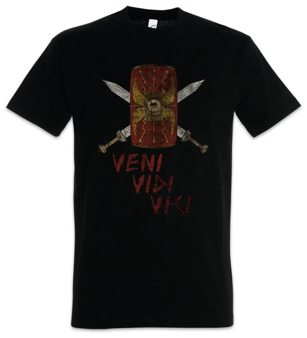 

Veni Vidi Vici Shield I came I saw I conquered. Roman Legion Rome Empire T-Shirt. Cotton Short Sleeve O-Neck Mens T Shirt New