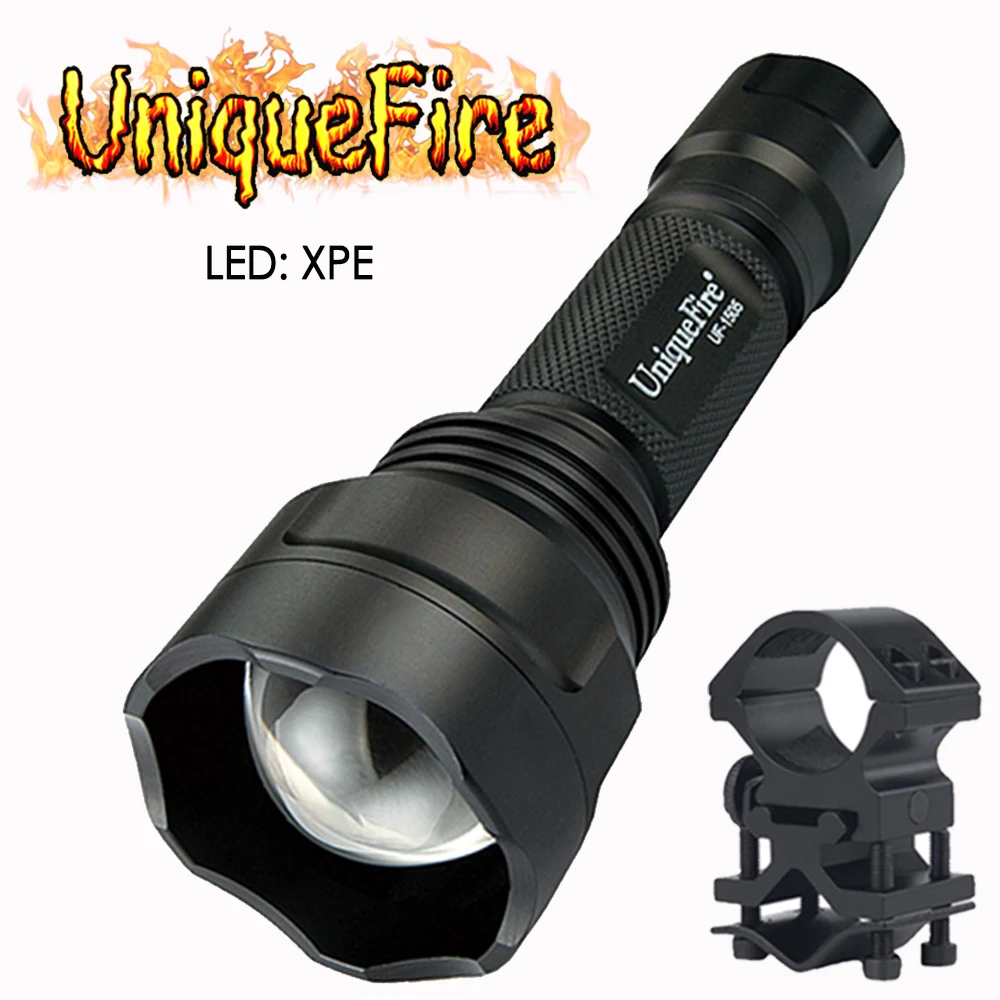 

UniqueFire военный фонарик 1505 XPE светодиодный (G/R/W свет) 3 режимов алюминиевый сплав 38 мм регулируемый фокус фонарь с линзой с креплением