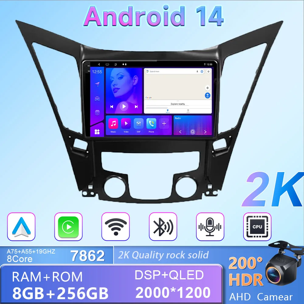 Авто радиоприемник Android для HYUNDAI SONATA 6 YF I40 I45 2011-2015 мультимедийный 9-дюймовый экран