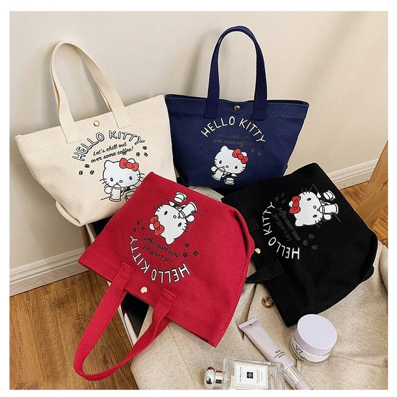 

New Sanrio Hello Kitty Portable Cosmetic Bag Makeup Case Wash Bag Women Bag Makeup Purse Lunch Box Bag Kawaii Handbags for women