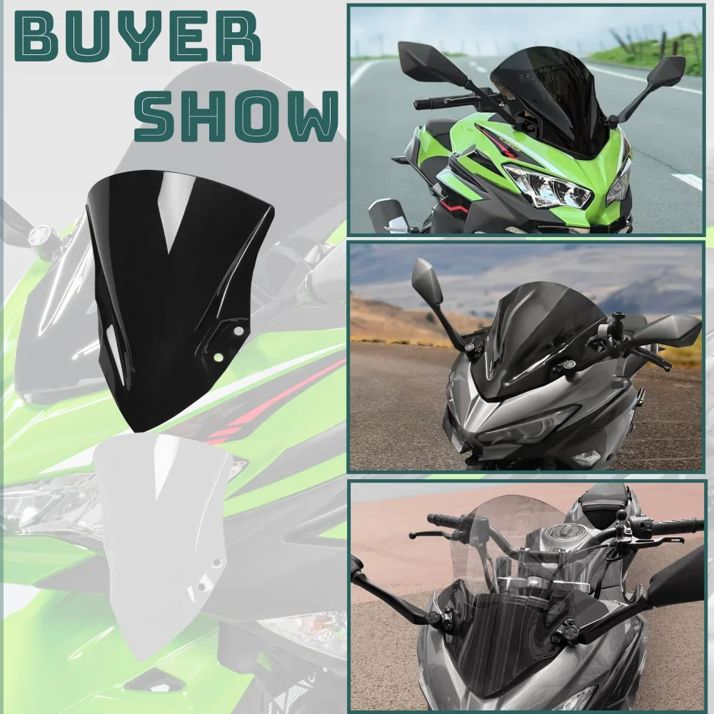 WOLFLINE Ninja400 лобовое стекло переднее лобовое стекло для Kawasaki Ninja250 400 дефлектор лобового стекла обтекатель 2018-2023 (art.: 3920ceba0146c) - 3920ceba0146c