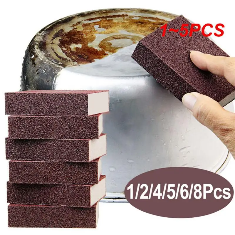 

1~5PCS Removing Rust Eraser Cleaning Sponge Brush Dish Pot Emery Descaling Rub Pots Carborundum Kitchen