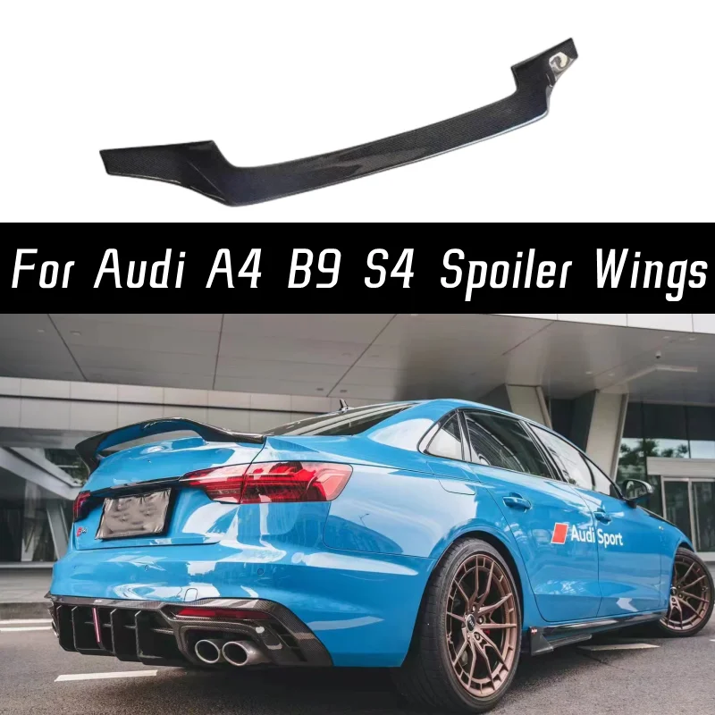 

For 2017-2021 Audi A4 B9 S4 4 Door Sedan Real Carbon Fibe Rear Trunk Lid Car Spoiler Wings GT Style Tuning Exterior Accessories