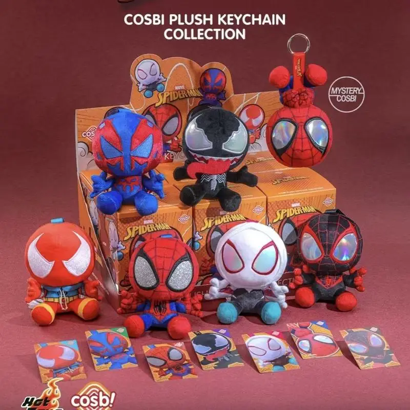 Фото Плюшевый брелок-сюрприз Marvel Spider-Man Mystery Cosbi: Веном, Гвен, Майлз Моралес. Мягкая игрушка-подвеска для сумки. Подарок-сюрприз для фанатов. №3