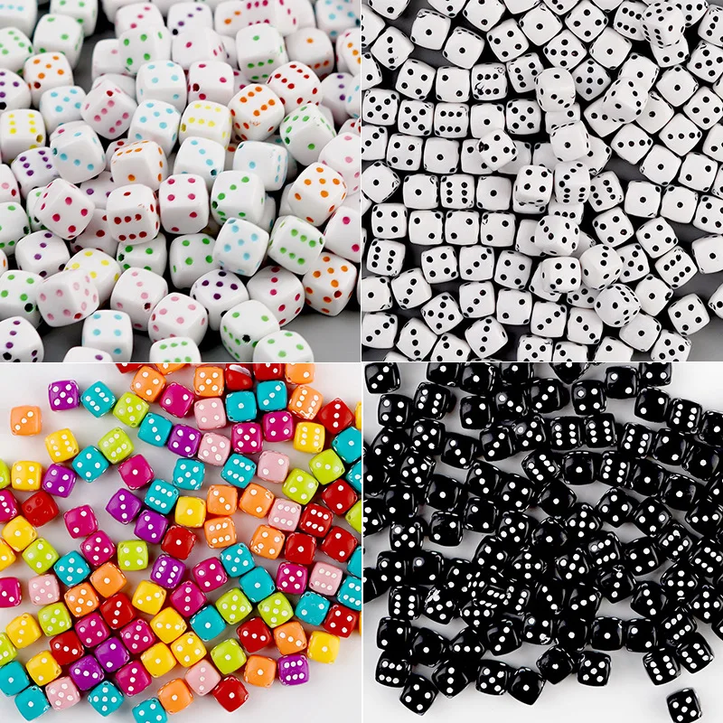 

8.5*8.5mm acrylic square dice beads DIY handmade hair rope Beaded Bracelet Necklace Accessory materials