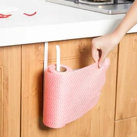 kitchen paper towel rack door cabinet hanging free punching wrought iron cabinet partition layer storage rack roll holder