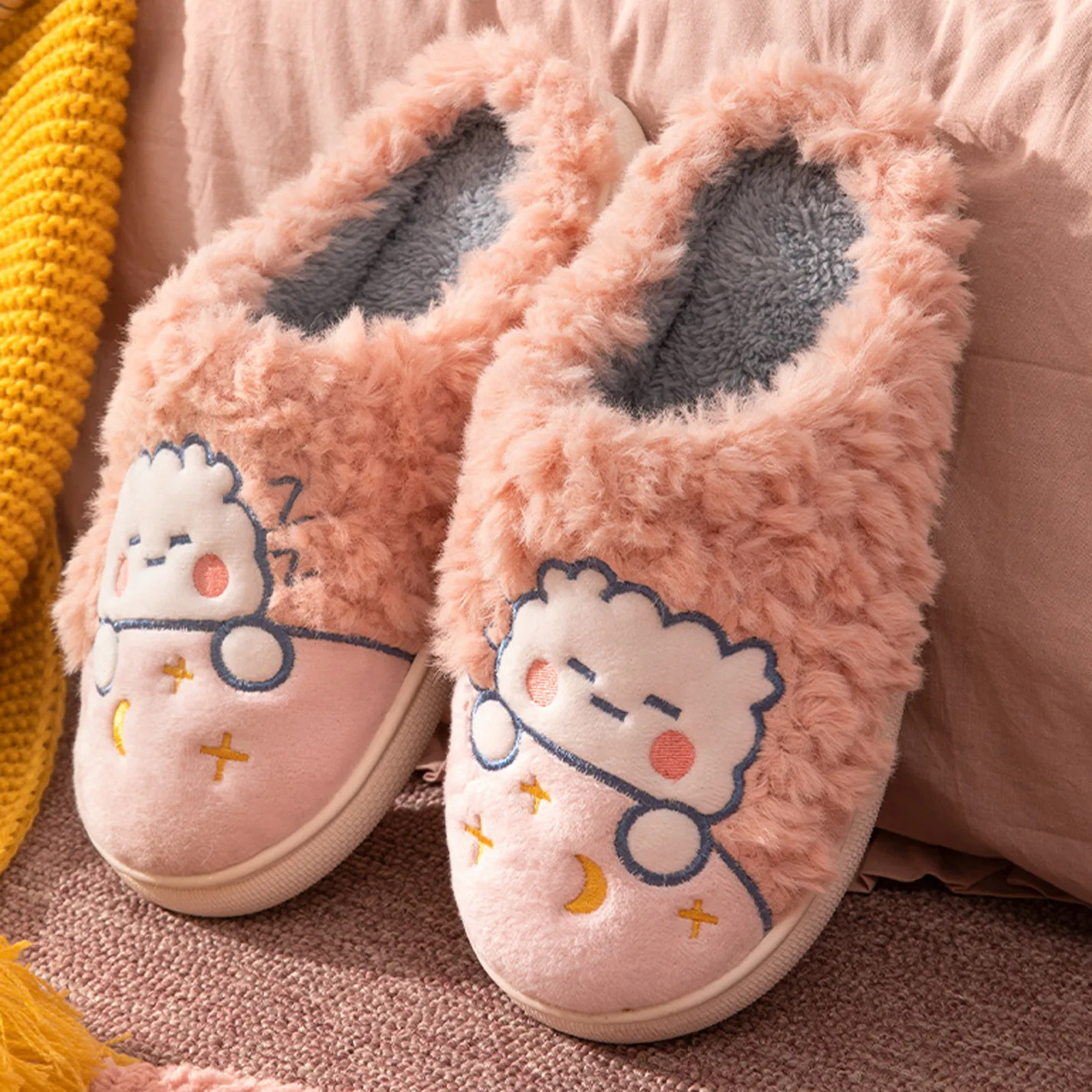 

Новые зимние женские домашние тапочки, женские домашние тапочки с мехом, красивые домашние тапочки с медведем, свинья