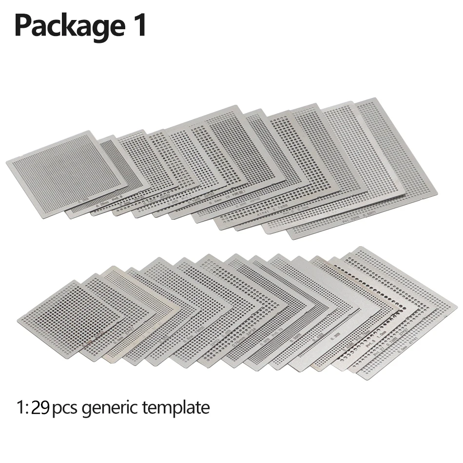 

Набор трафаретов для реболлинга BGA TMYLOKU 29 шт.