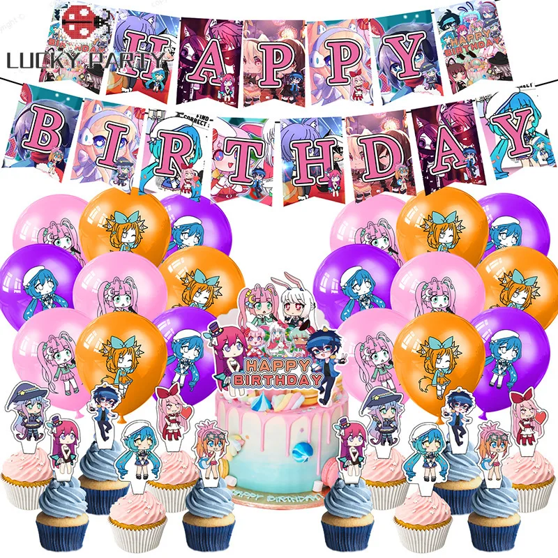 

Cartoon Gacha Life Theme Birthday Party Decoration Baby Shower Kids Party Disposable Gachapon Banners Cake Toppers Globos Supply