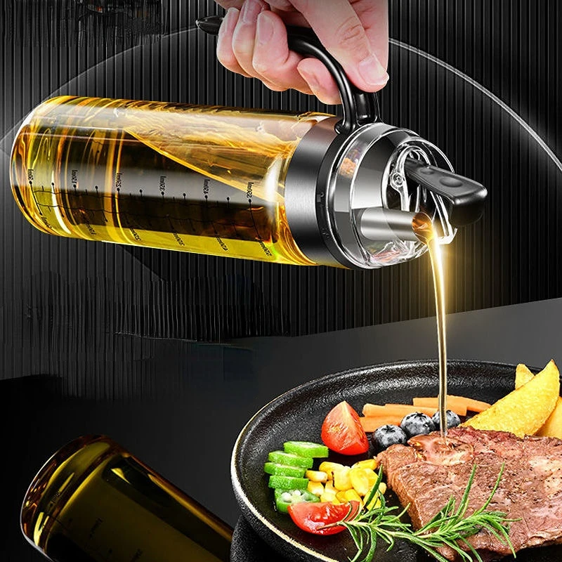 

Leak-proof automatic opening and closing oil pot glass oil bottle home kitchen seasoning soy sauce vinegar pot oil tank