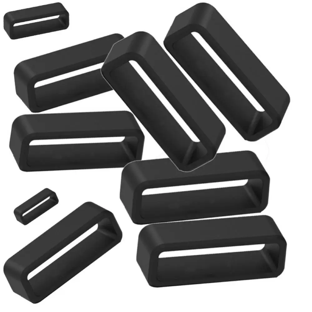 

New 1Pc Black Watchband 12 14 16 18 20 22 24 26 28 30mm Silicone Band Rubber Watch Strap Ring Accessories Holder Locker