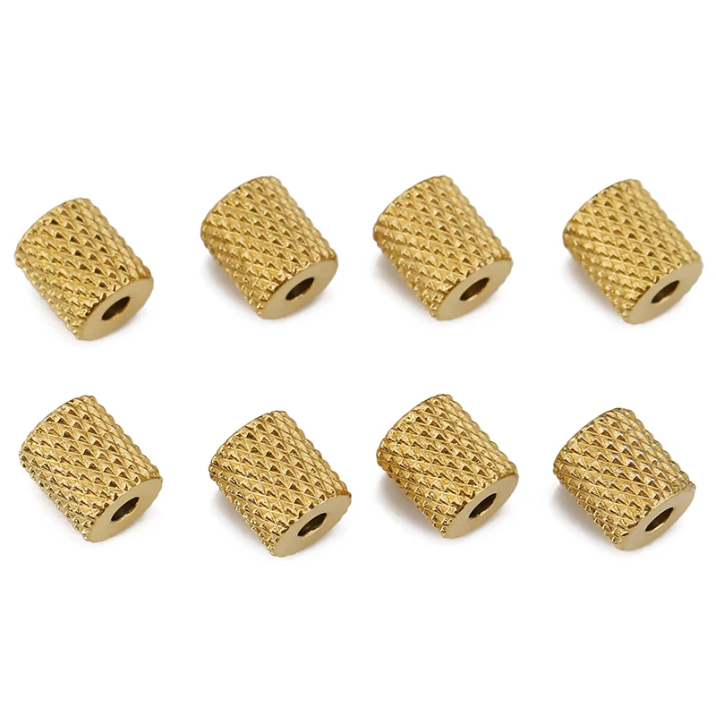 20 шт. 6 мм трубки из нержавеющей стали подвески золотого цвета текстурированные