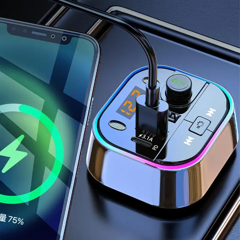 Автомобильный адаптер BT автомобильный радиоприемник FM-передатчик с компактным