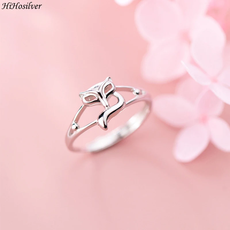 

HiHosilver 925 Silver Needle New Women's Trendy High-quality Jewelry Cute Fox Fashion Ring HS0228