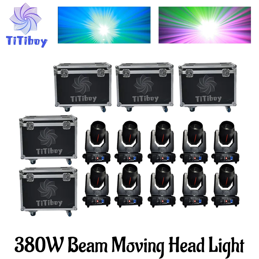 10 шт. лампочек 380 Вт вращающаяся головка освещение с 5 Flycases для диджея дискотеки