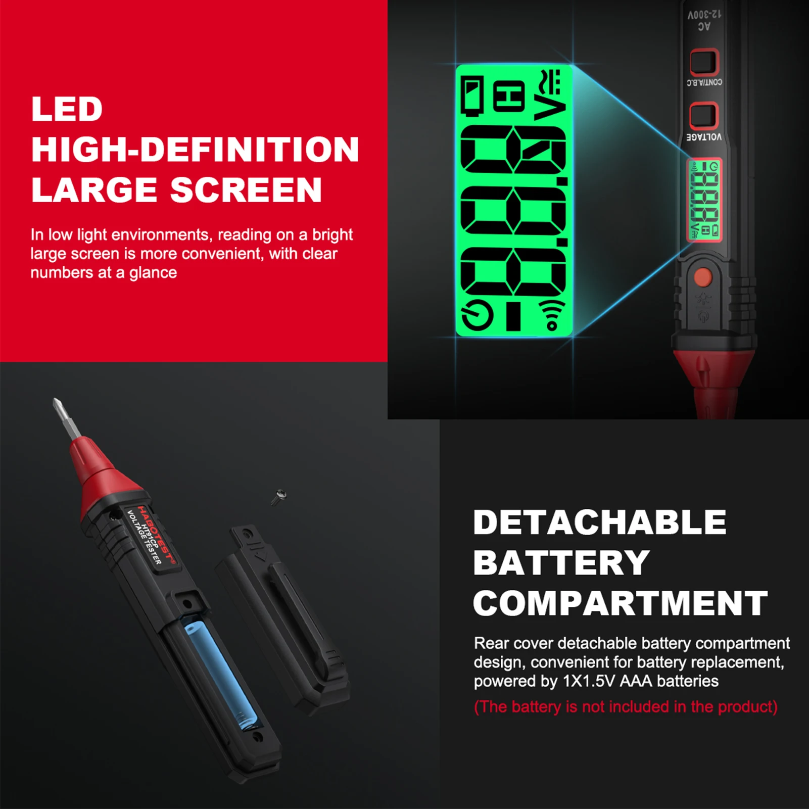 Детектор напряжения ручка тестер электричества 12 ~ 300 В детектор переменного тока