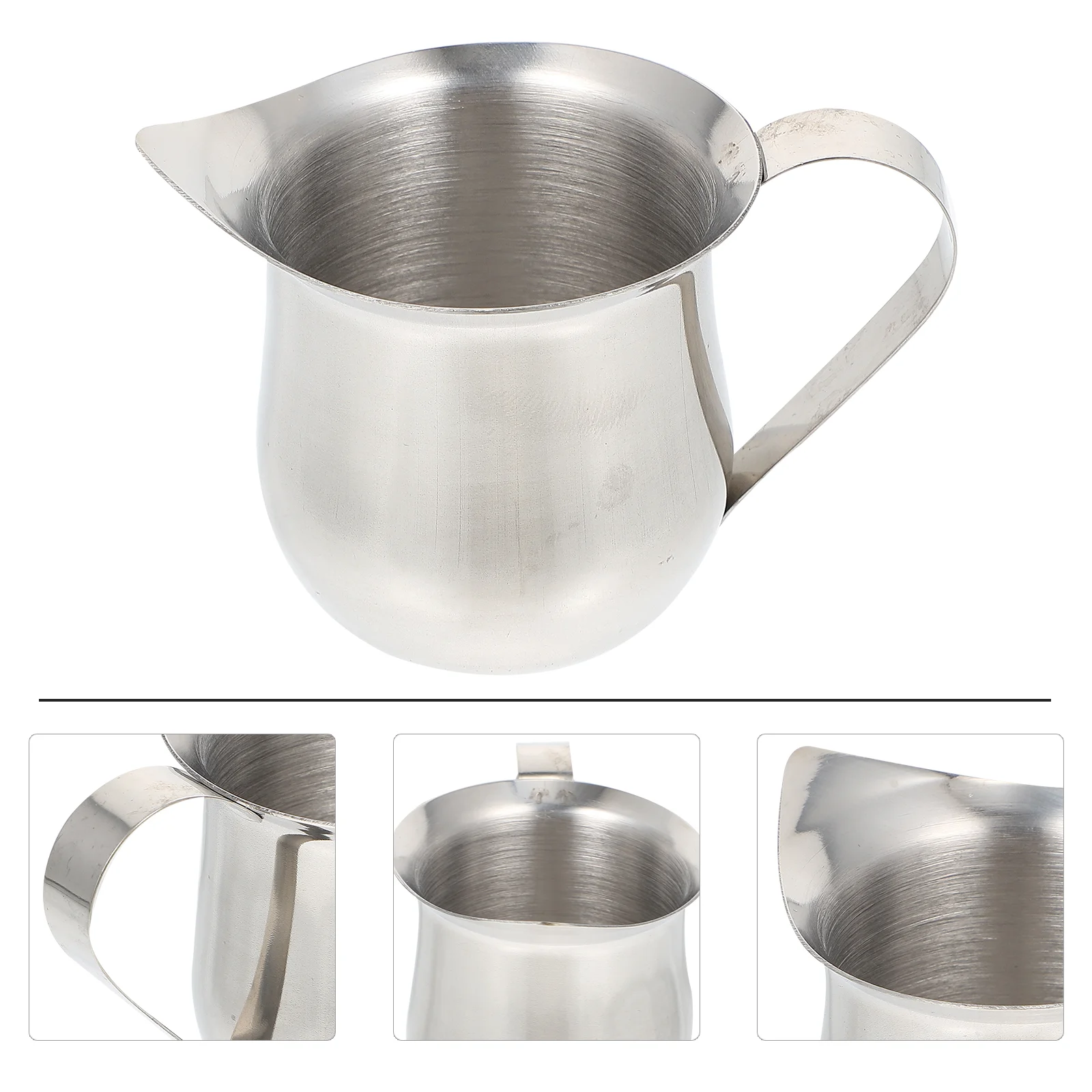 

Creamer Pitcher Coffee Jug Bell Cup Cups Mini Pouring Jugs Syrup Sauce Metal Gravy Stainless Shaped Maple Holder Boat Cream Dish