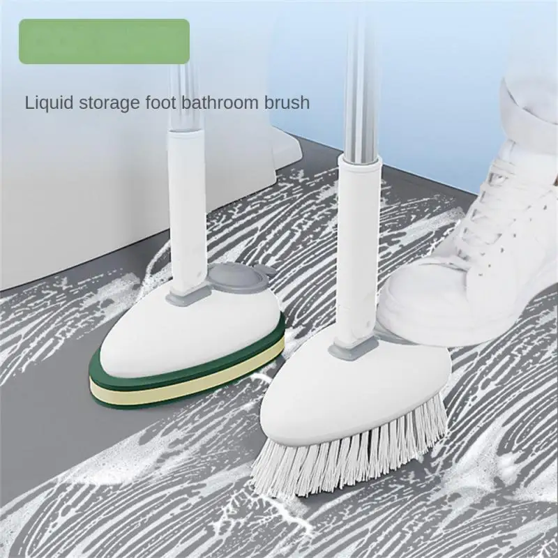 

180 Degree Rotatable Bathroom Brush Wall Tile Cleaning Floor Brush No Dead Corners Refillable Liquid Rotating Toilet Brush