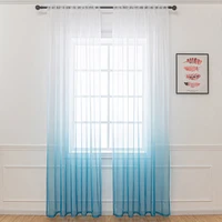 white blue sheer curtains for bedroom decor rod pocket semi voile window transparent grey curtains for living room decoration