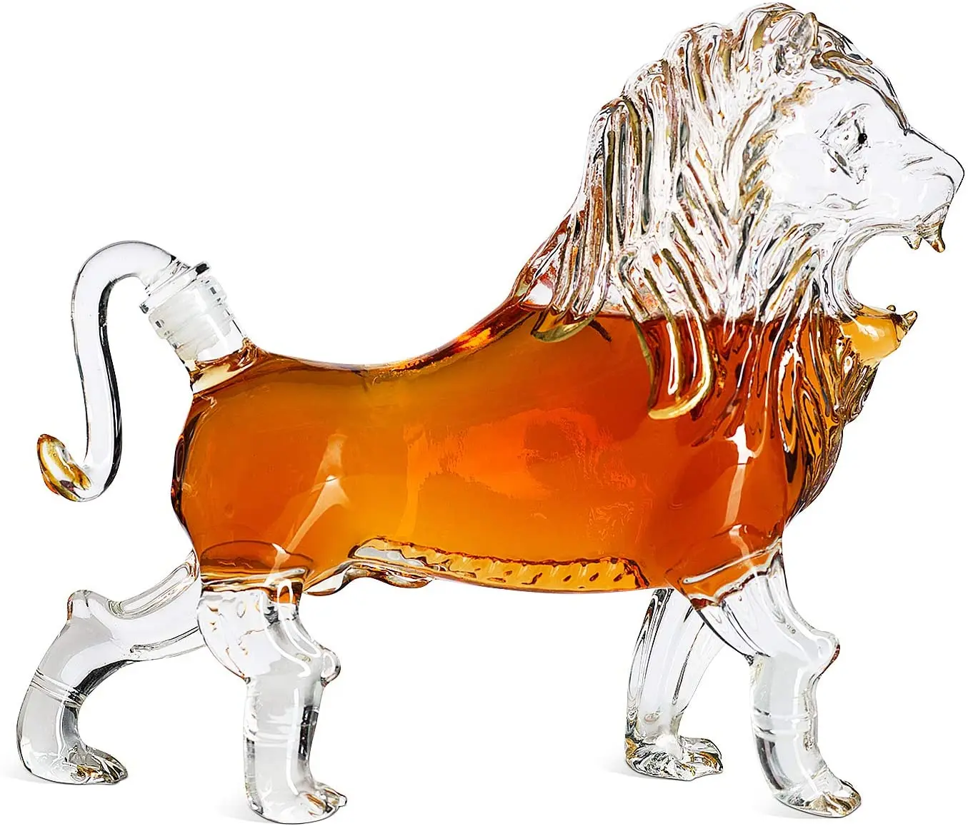 

Lion Animal Whiskey and Wine Decanter Beautiful Profile of A Lion 500ml - Whiskey, Wine Scotch or Liquor Decanter