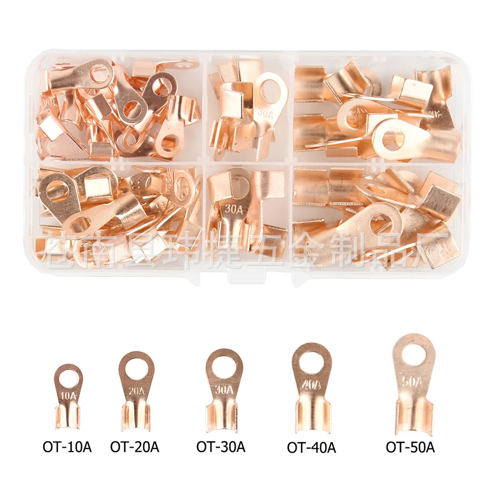 

70pcs open nose connector copper nose piece terminal crimping classification kit connector