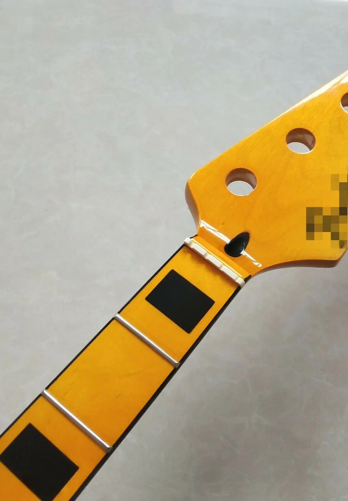 Yellow Jazz bass guitar neck parts 20 fret 34 inch Maple Fretboard Block Inlay enlarge