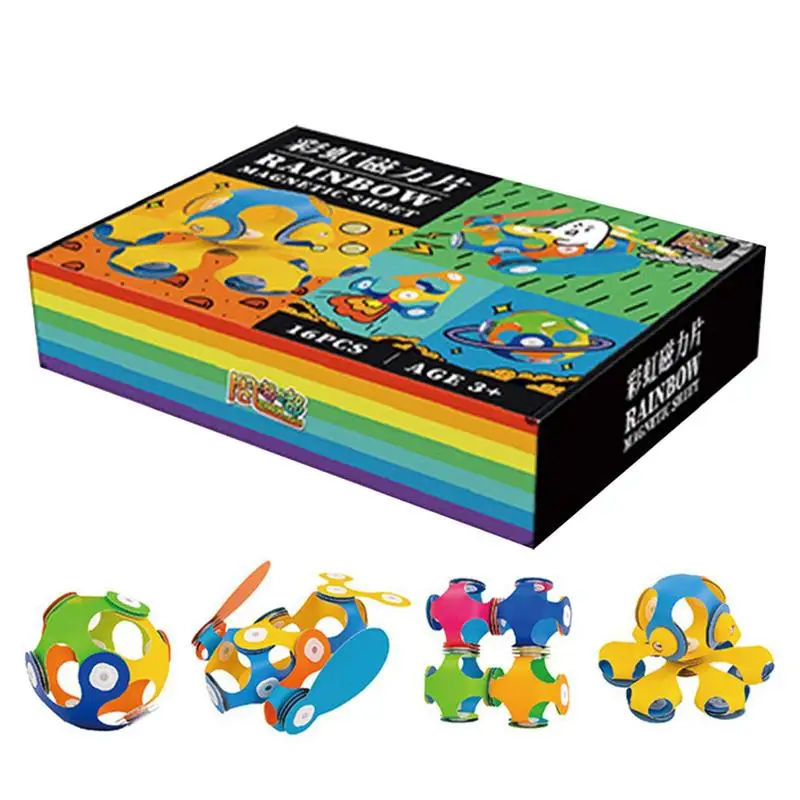 

Magnetic Building Toys Rainbow Magnetic Sheet Multi-Sensory Toy Magnetic Game For STEM Montessori Educational
