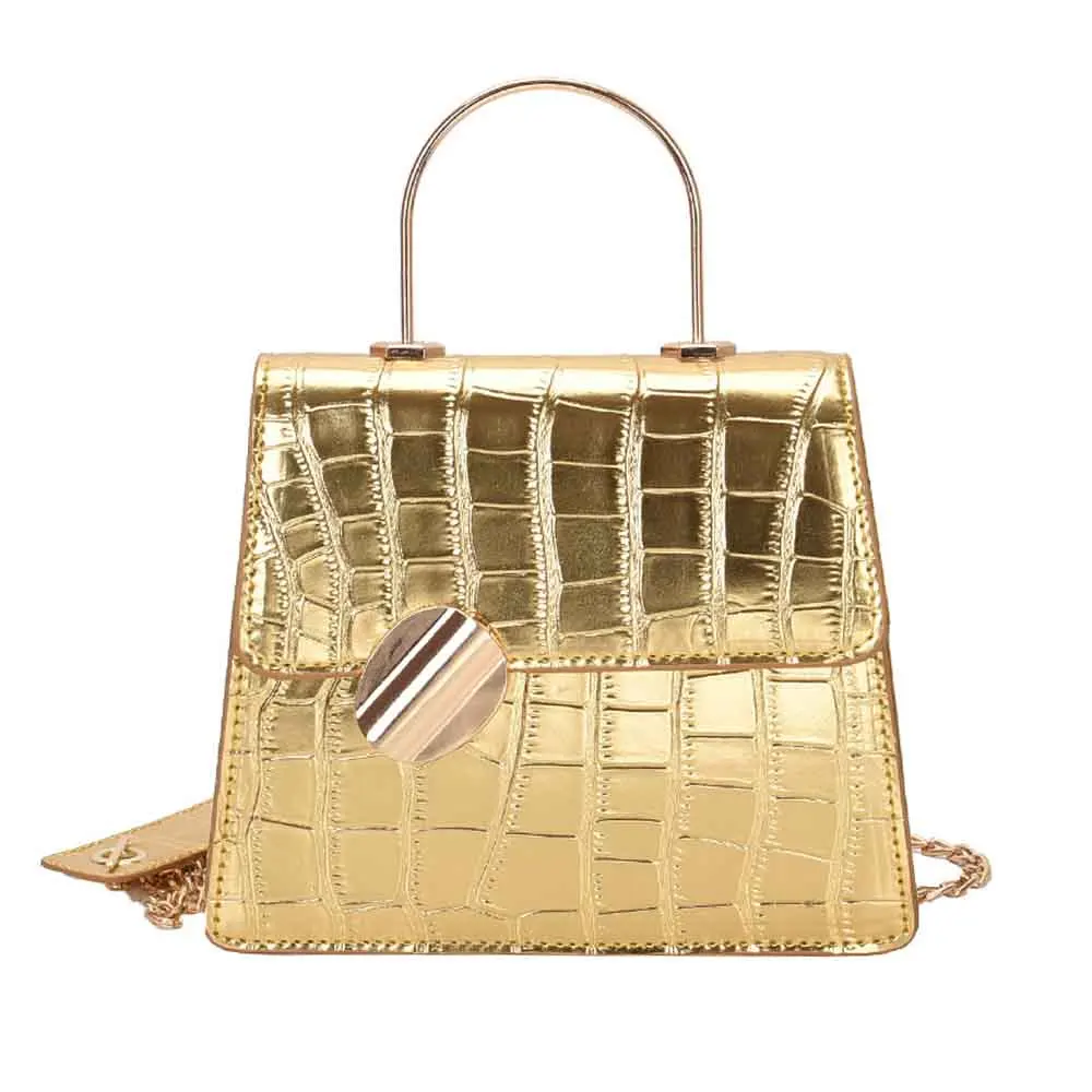 

Fashion Women Shoulder Purses High Quality PU Leather Stone Pattern Gold Color Small Tote Brand Luxury Designer Bag Sac 2022 New