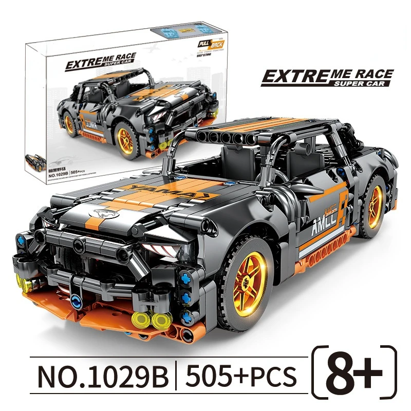 

City Technical Super Racing Car Auto Building Blocks Sport Racer Pull Back Off-load Vehicle Bricks Toy for Children