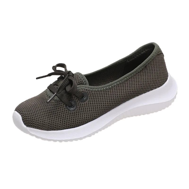 

Women's Breathable Loafers Spring Mesh Solid Color Soft Sole Plus Size Sneakers Flat Walking Shoes Zapatillas Mujer Deportivas