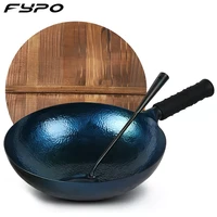 chinese traditional wokhandmade wok and frying pan thickened uncoated non stick pan multifunctional kitchen cooking pot
