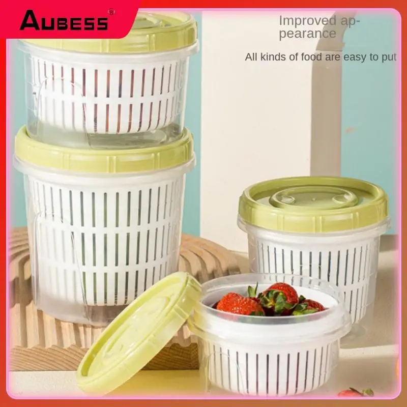 

Plastic Fruit Boxes Kitchen Organize Storage Containers Fresh-keeping Refrigerator Storage Drain Basket Fridge Organizer Pantry