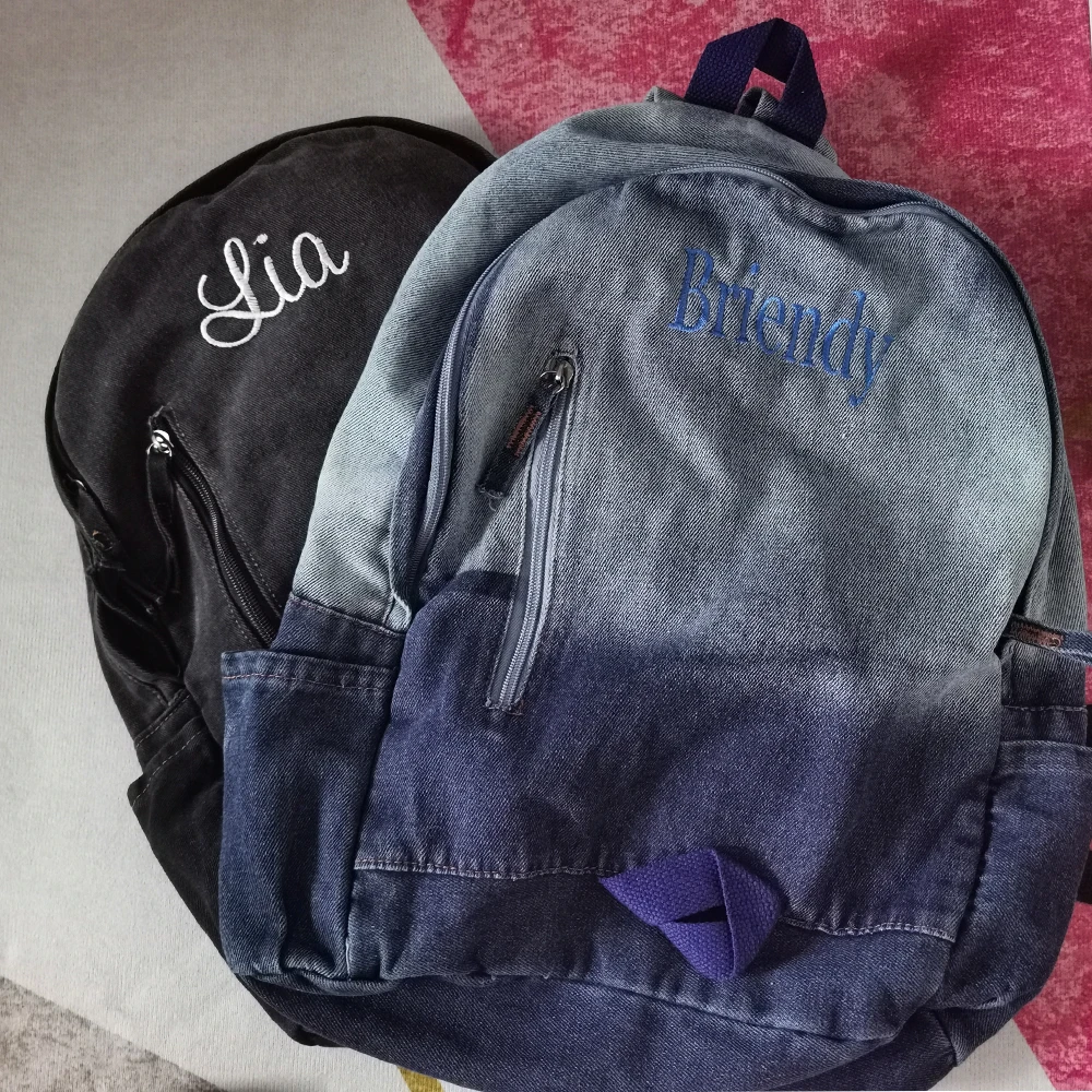 Простой Джинсовый Рюкзак для студентов колледжа