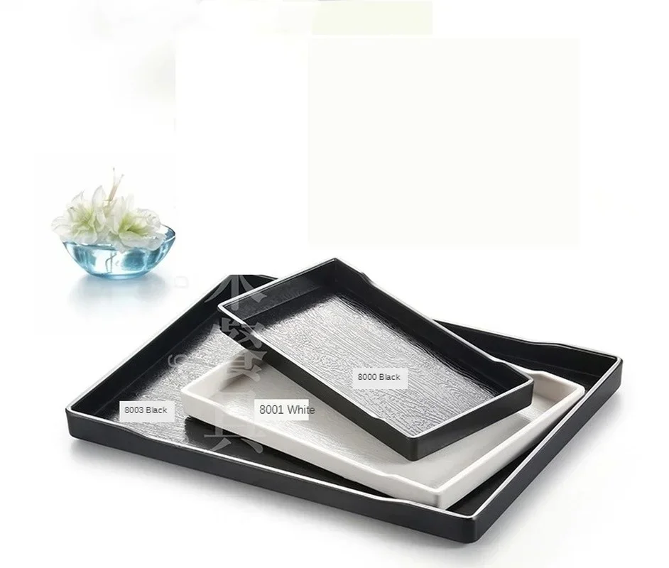 Пластиковый лоток Европейский прямоугольный черный белый меламин имитация