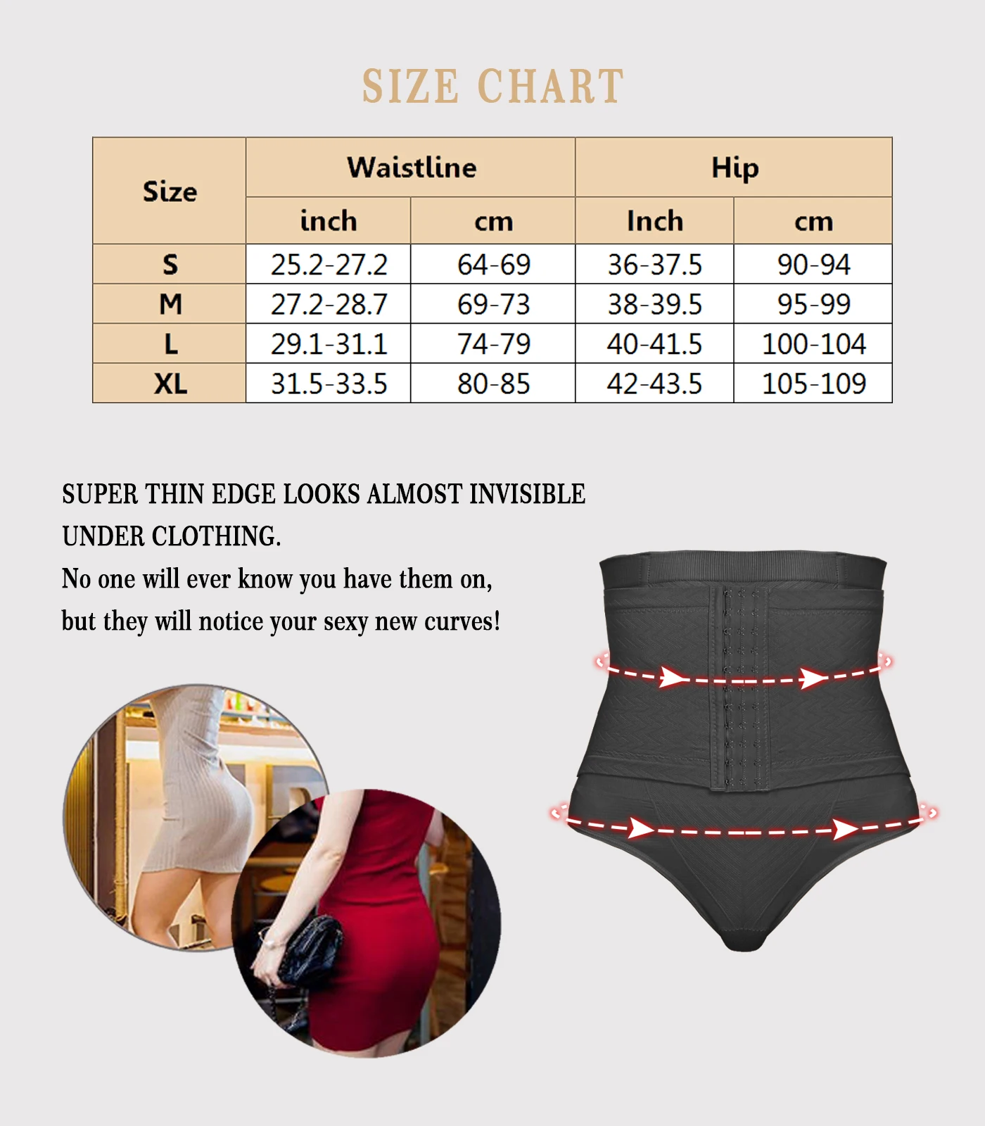 SEXYWG High Waist Thong Shapewear Women Thong Body Shaper Tummy Control Panties Shapewear Thong Panties