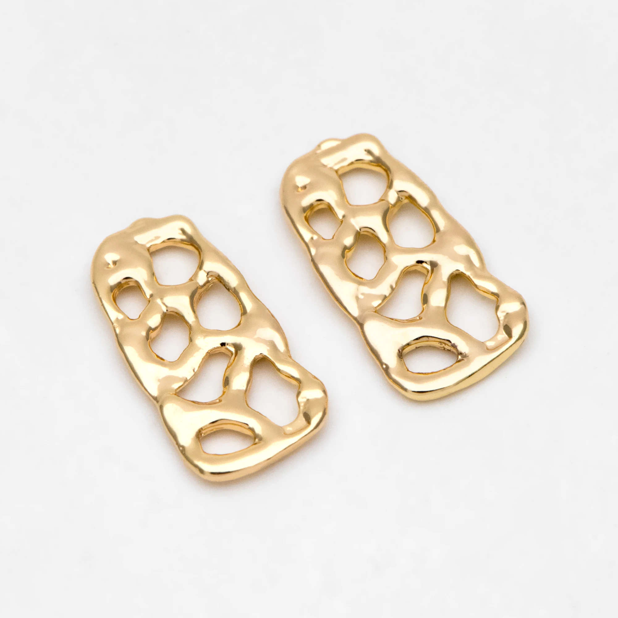 

10pcs Irregular Rectangle Charms 18x9mm, 18K Gold Plated Brass Pendant For Jewelry Making DIY Accessories (GB-3082)