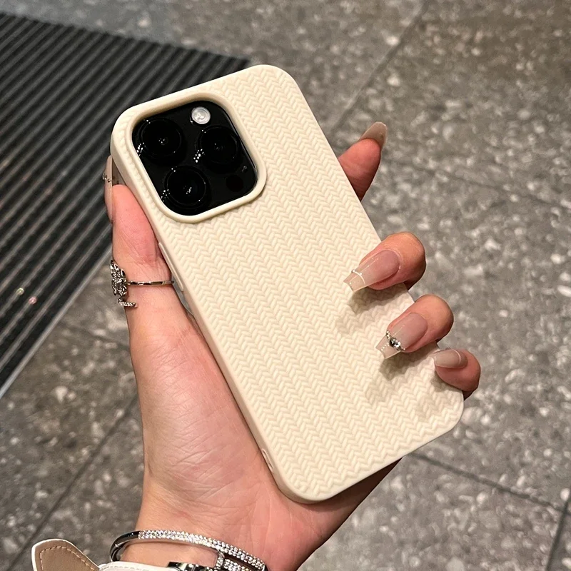 Фото Роскошный чехол для телефона с текстурой вязаного полотна для iPhone 11 12 13 14 15 16 Pro Max Plus X Xs Max XR, мягкий силиконовый чехол-бампер №2