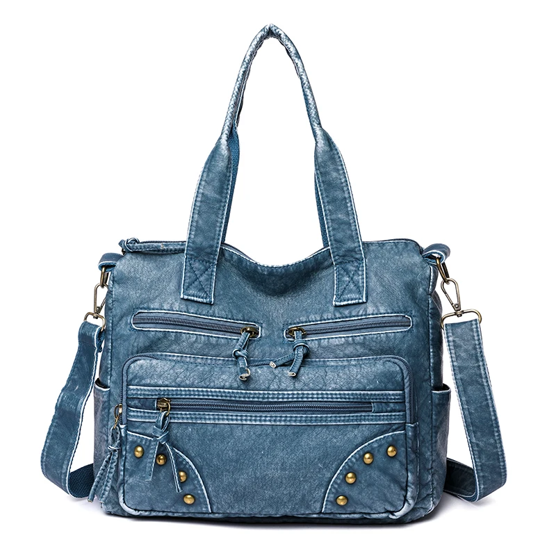 

Brand Fashion Women Shoulder Bag Vintage Crossbody Bag Quality Female Bag Soft Leather Handbag Multi-pockets Purses Designer Bag