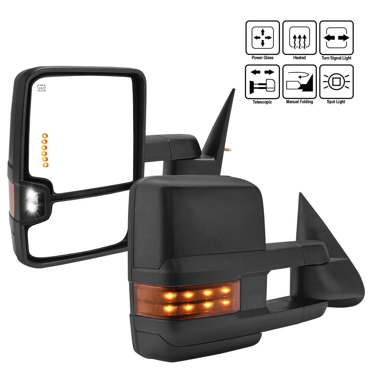

Power Heated Turn Signal Tow Mirrors For 2003 - 2006 Chevy Silverado 1500 2500 GMC Yukon XL Sierra Cadillac Escalade Side Mirror