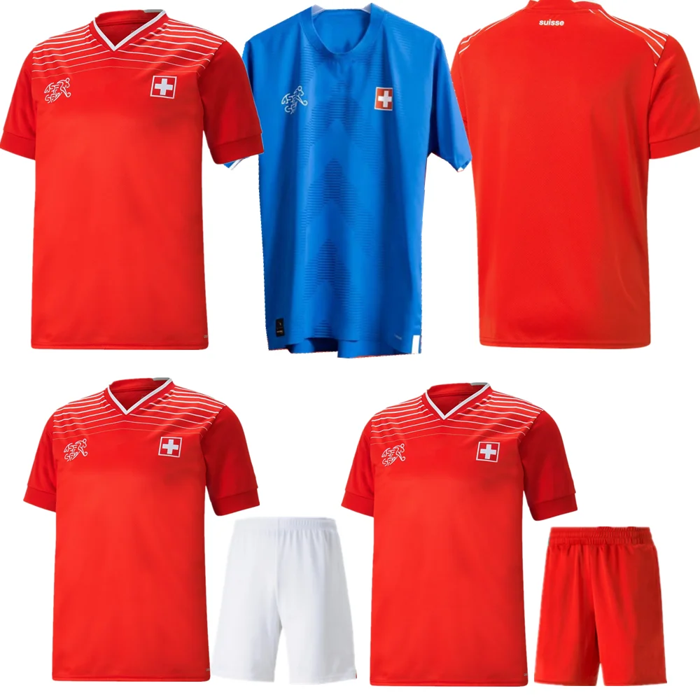 

Швейцарская футболка 2022, домашняя швейцарская футболка xhaka Herren, swiss Maillot de foot 22 23 Svizzera Kit maglia Baby