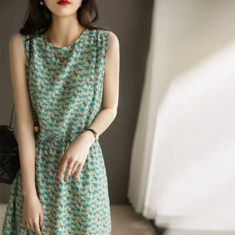 Ледяное прохладное зеленое шелковое платье с принтом бабочки один экспортный