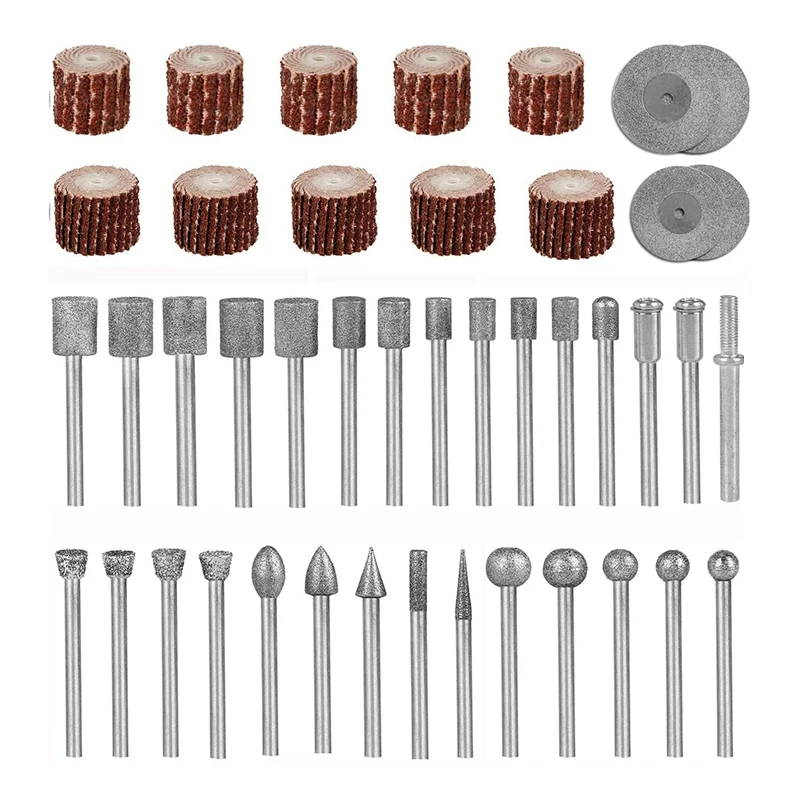 

43Pcs Stone Carving Set Polishing Rotary Tools Diamond Burr Accessories for Carving Engraving Stone